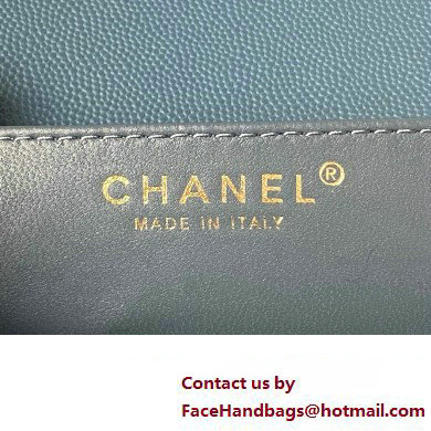 Chanel Grained Calfskin  &  Gold-Tone Metal Chain Flap Bag AS4489 Blue 2023